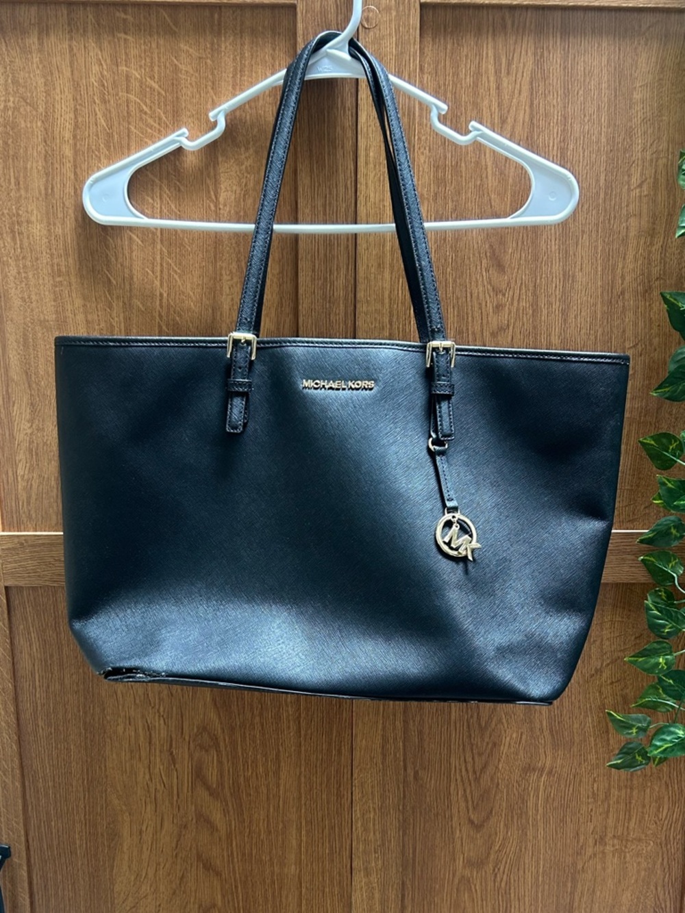LARGE Michael Kors Black Leather Tote
